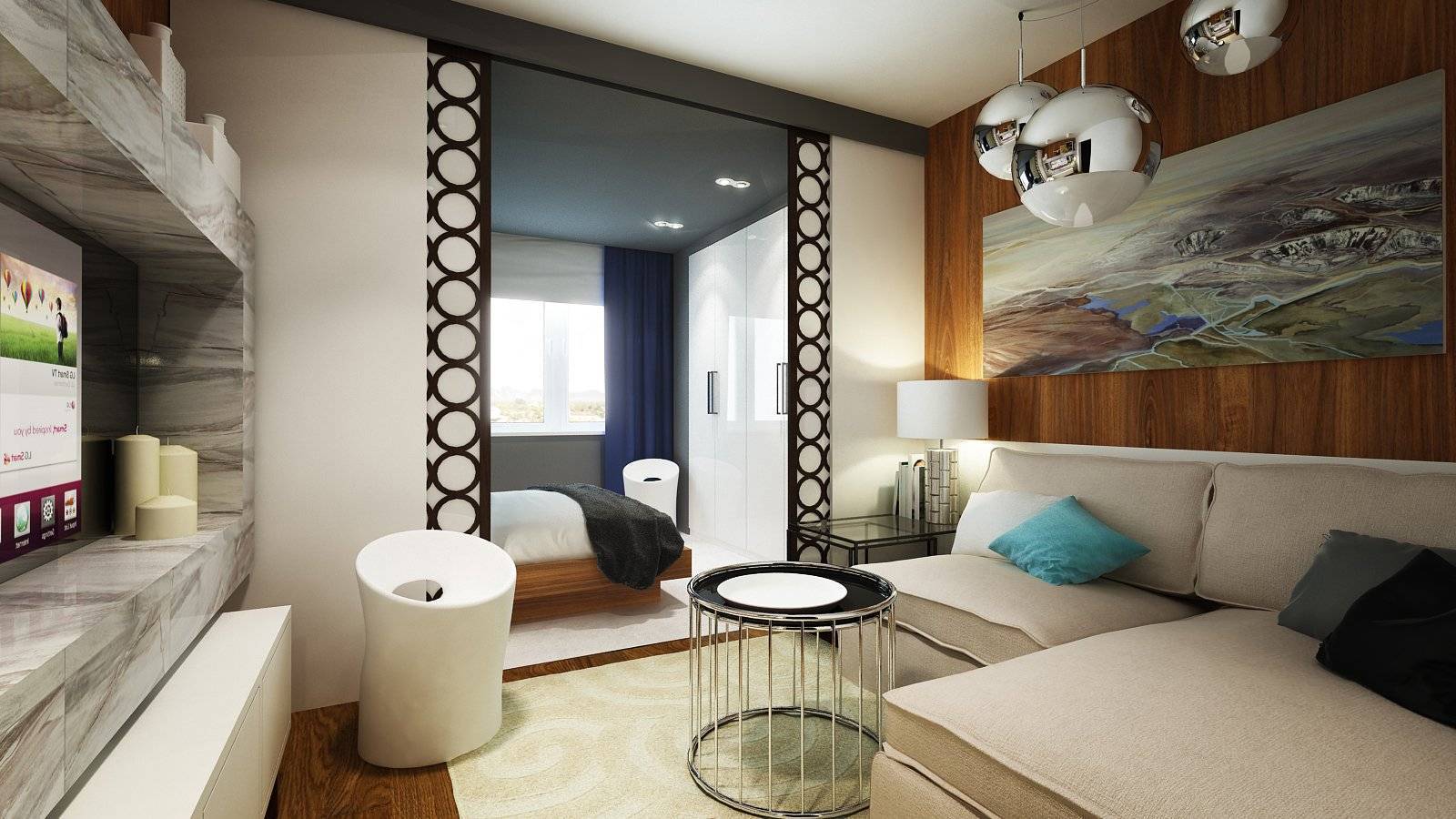 Зонирование комнаты на спальню и гостиную: 100 фото-идей дизайна в 2022 году