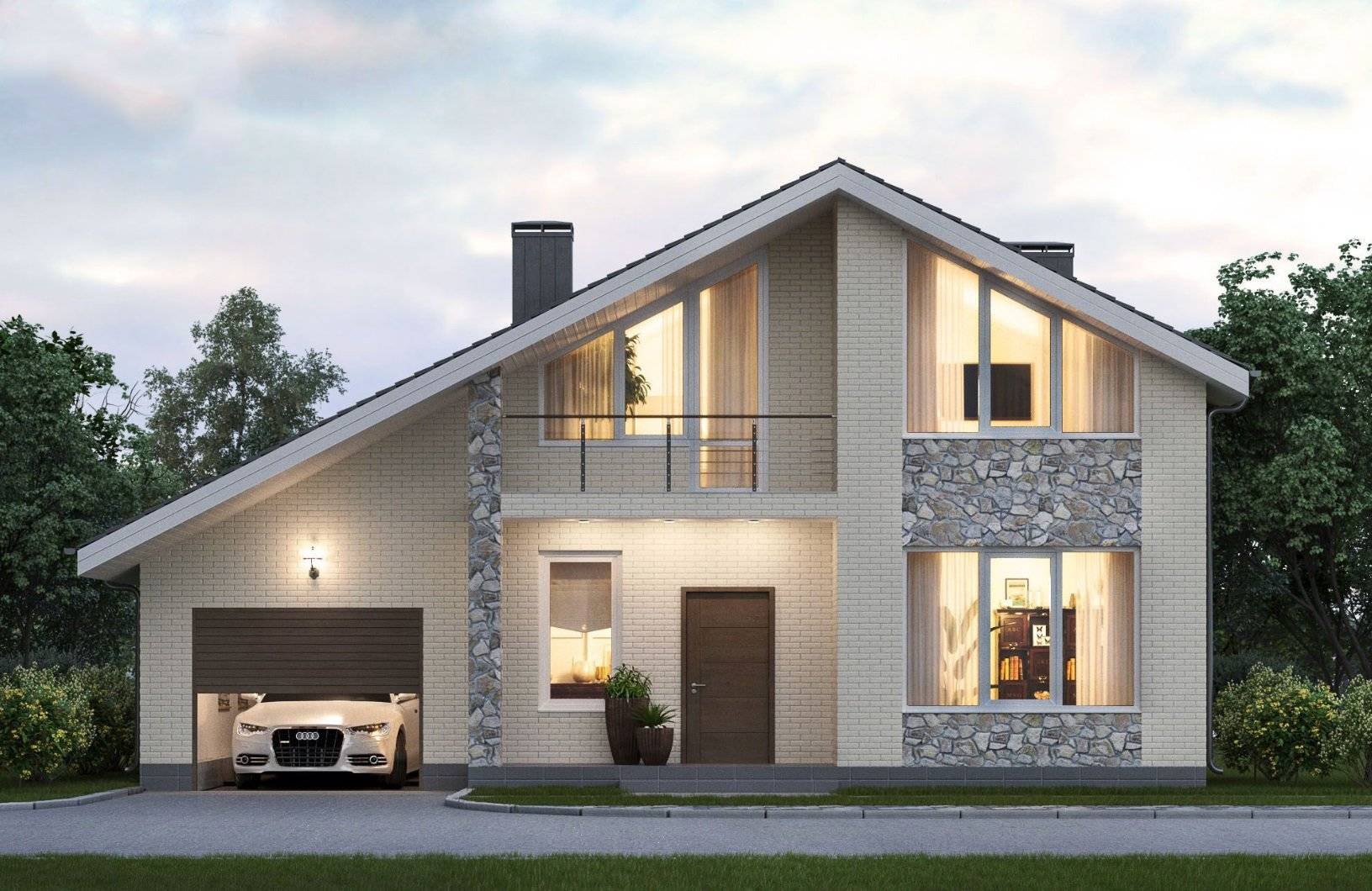 65 идей кирпичных домов