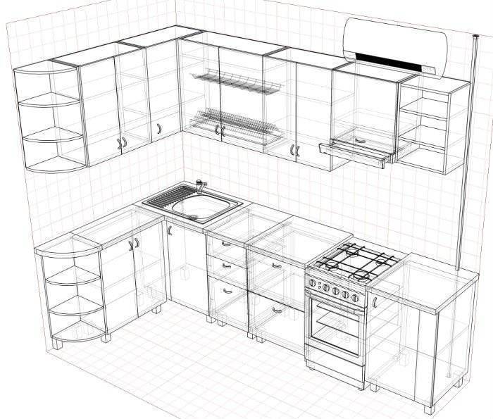 Конструктор кухни online: проектирование кухни в 3d