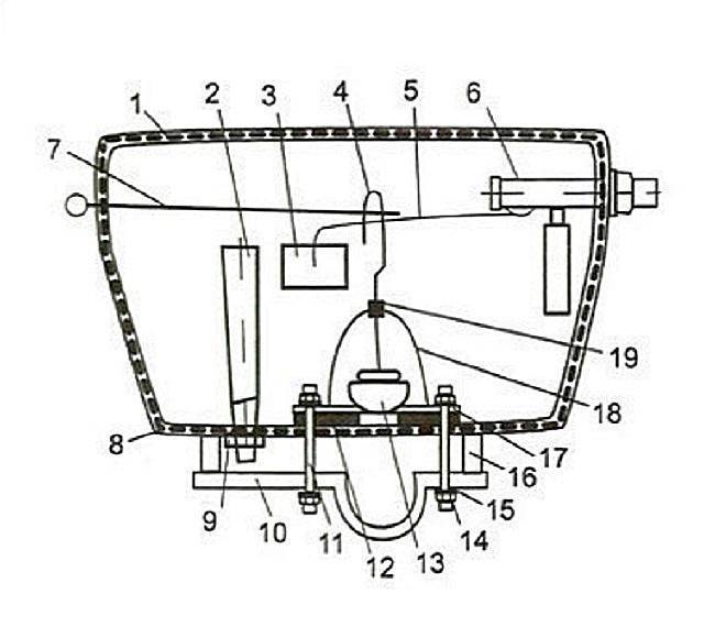 Устройство унитаза. Схема механизма сливного бачка унитаза. Устройство смывного бачка схема.