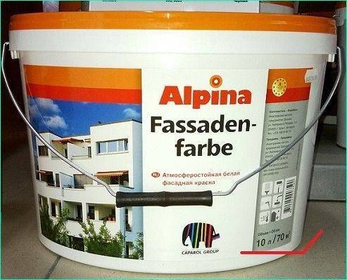 Краска фасадная альпина: расчет расхода, технические характеристики, палитра и технология отделки фасада