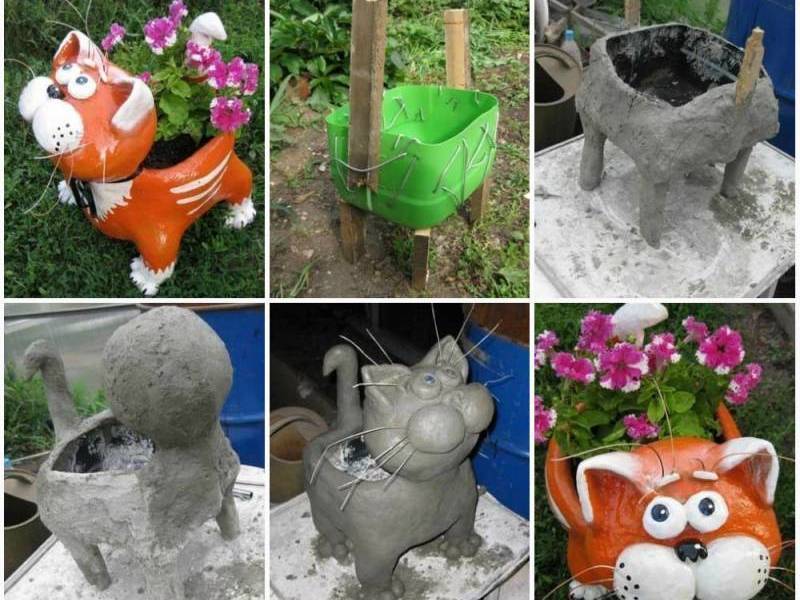 Фигурки для сада своими руками. украшения для дачи.