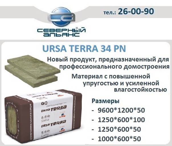 Утеплитель урса (ursa) технические характеристики