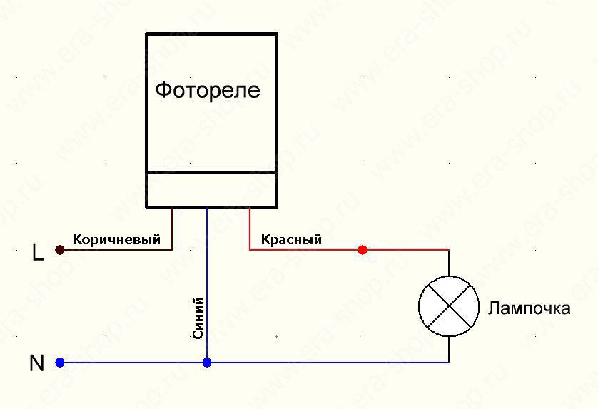 Схема подключения фотореле 25870 4