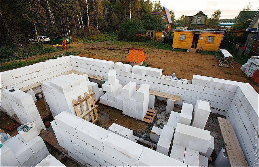 Строительство дома из газобетона своими руками - пошаговый фотоотчет