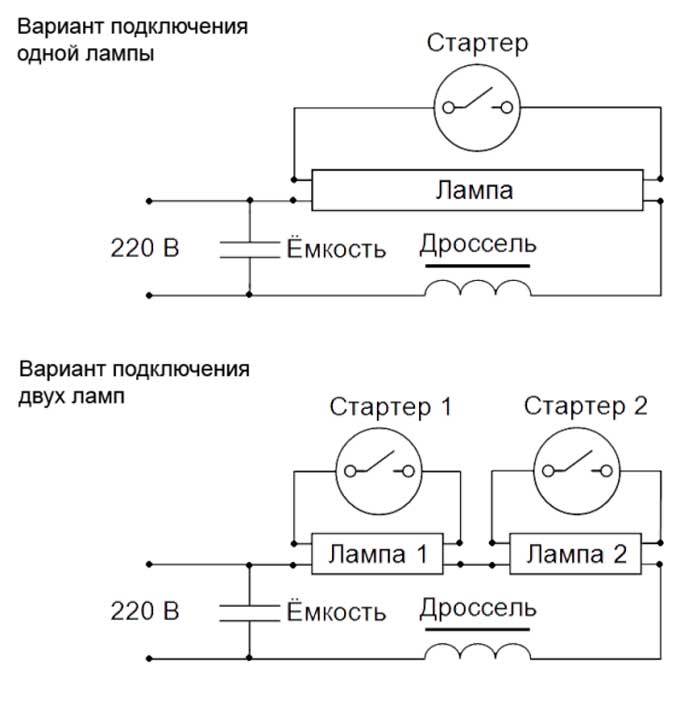 Схема подключения дросселя philips