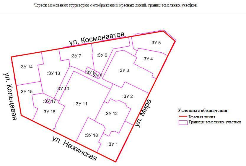 Границы межевания карта