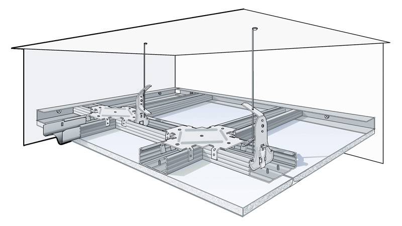 Каркас для гипсокартона на потолок схема кнауф