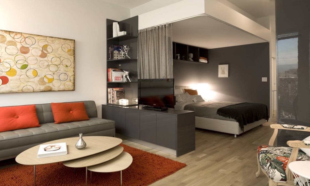 Дизайн интерьера, планировка и зонирование квартиры-студии