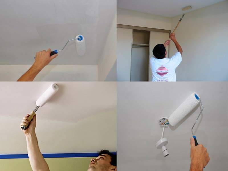 Побелка потолка водоэмульсионной краской: информация, как нанести средство своими руками после ремонта, о подготовке к первому слою и повторном процессе
