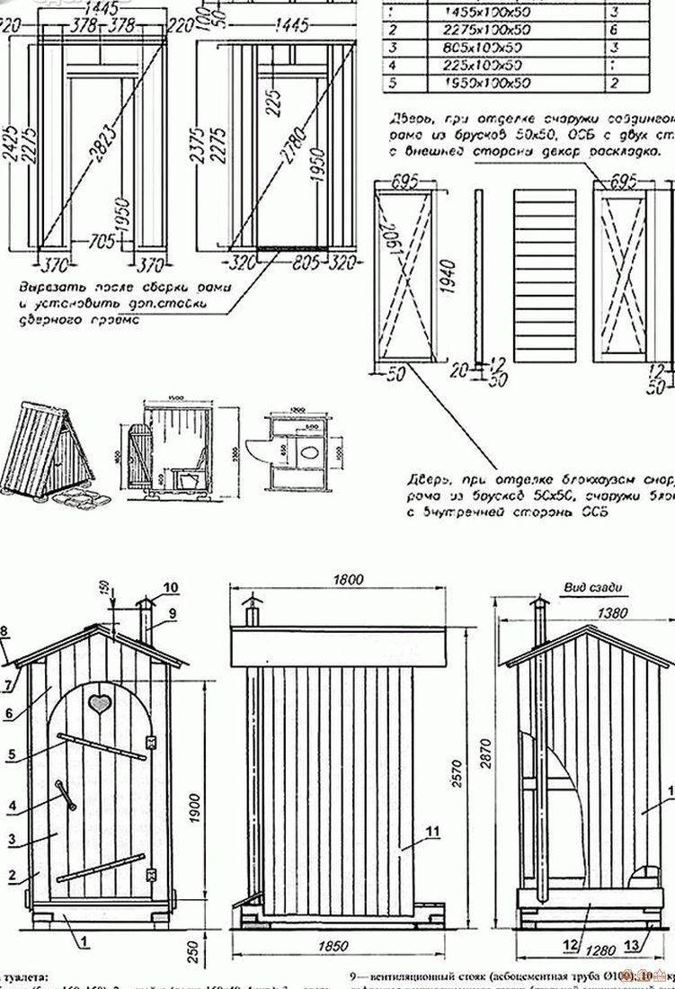 Туалет на даче своими руками (деревянный): чертежи, размеры - как построить?