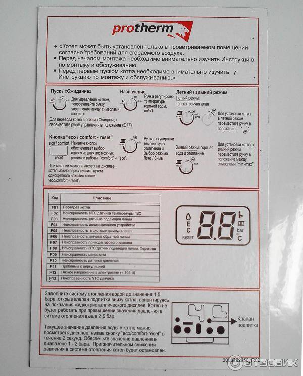 Инструкция по подключению газового котла Protherm Пантера (12-25 кВт) + отзывы владельцев