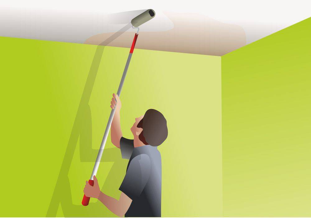Как покрасить потолок без разводов своими руками