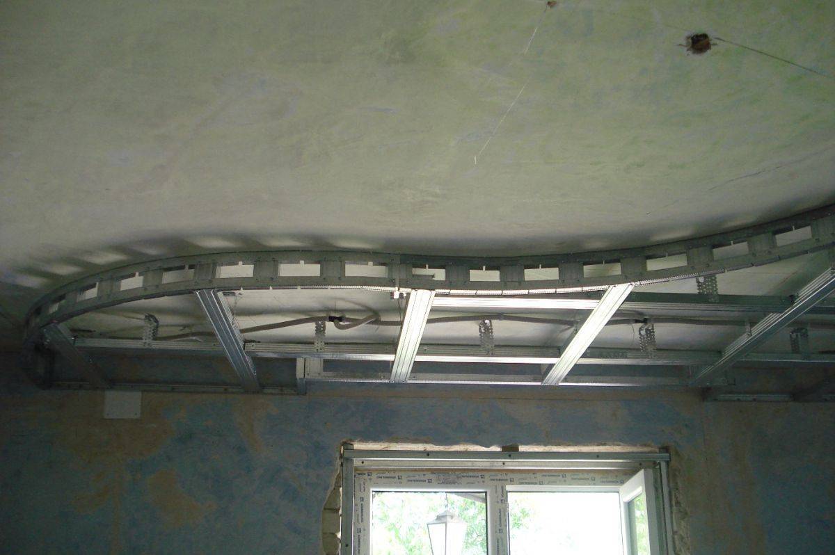 Устройство двухуровневого потолка из гипсокартона