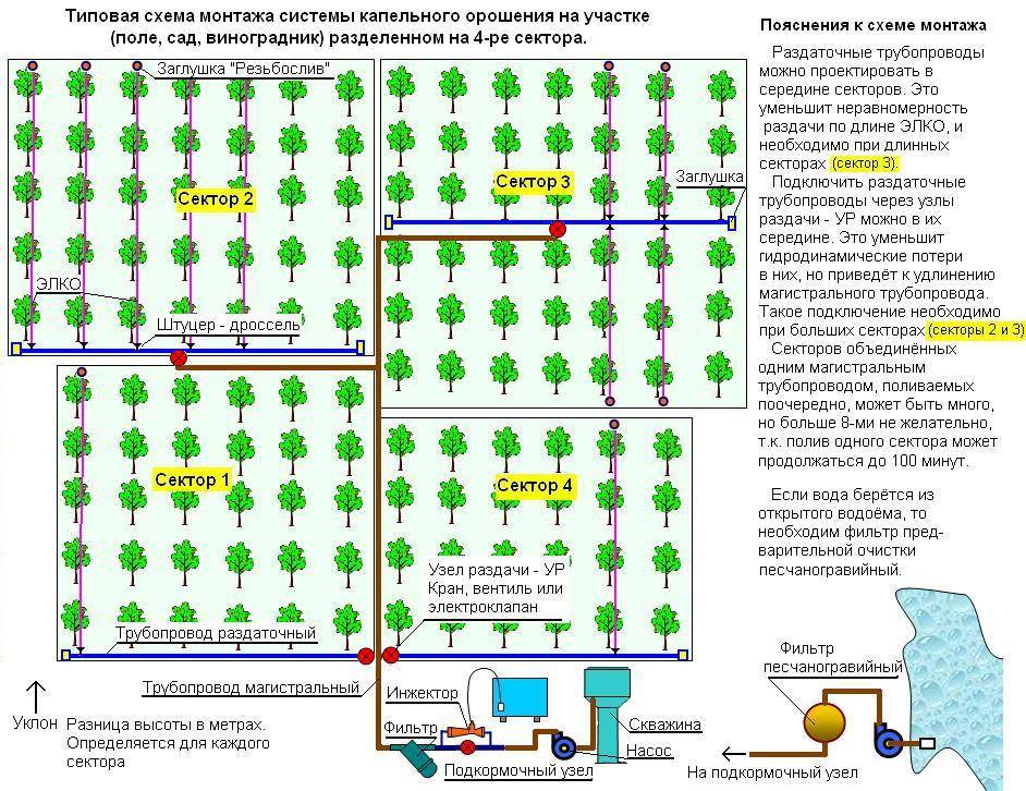 Схема капельного полива своими руками
