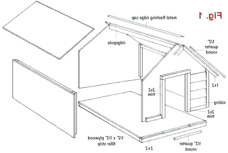 Будка из фанеры для собаки чертеж