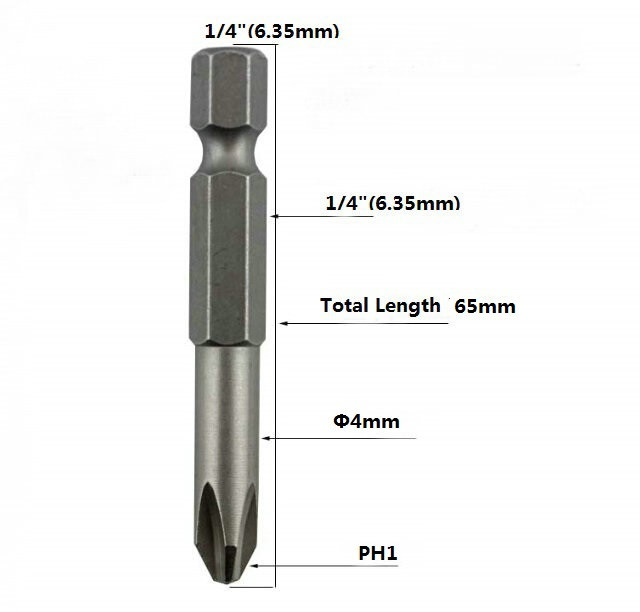 Размеры битов. Чертеж биты PH-2. Хвостовик биты 1/4 чертеж. Размер хвостовика стандартной биты. Диаметр хвостовика биты для шуруповерта PH 2.