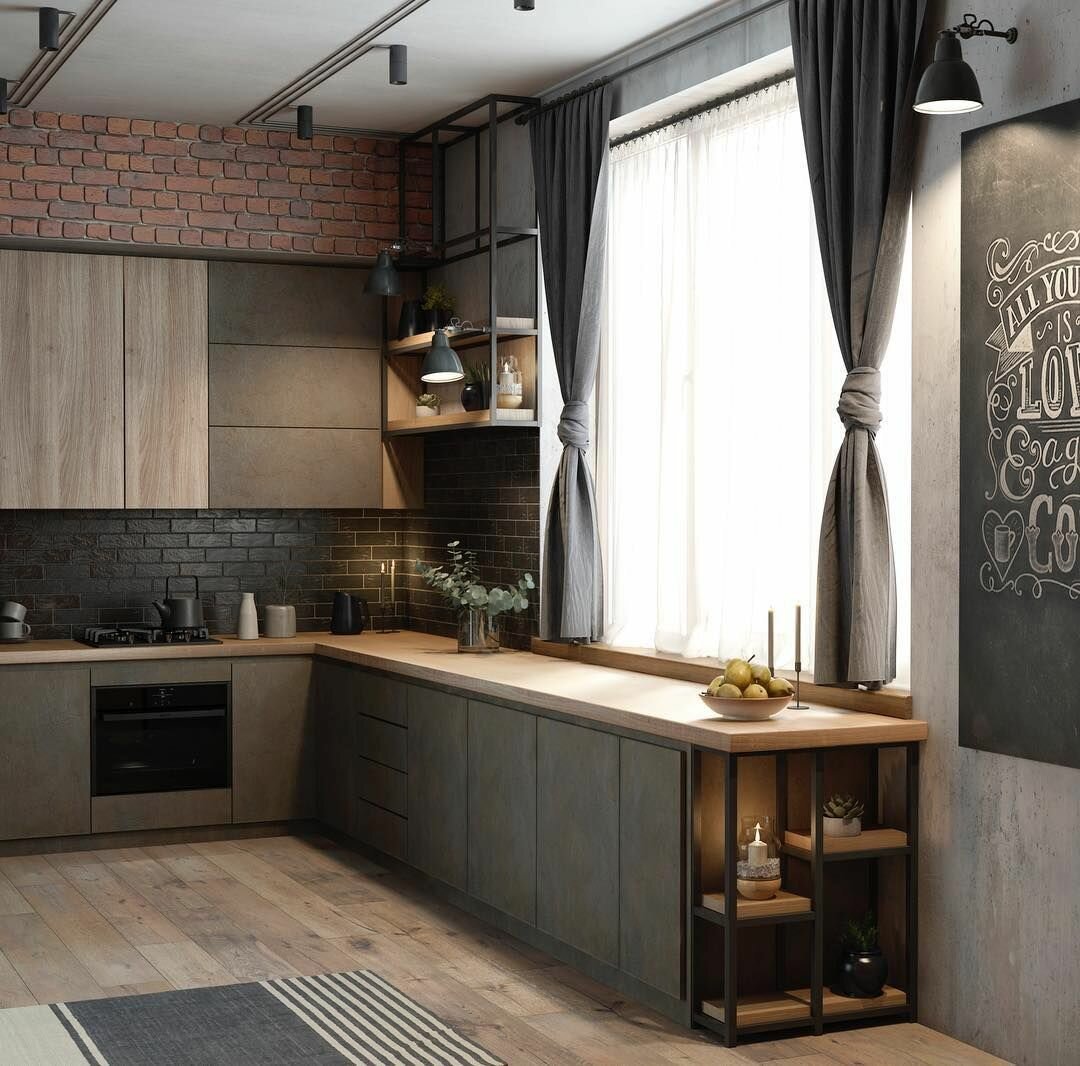 Современный дизайн кухни в стиле лофт 2021: с барной стойкой, в хрущевке, фото лучших новинок дизайна