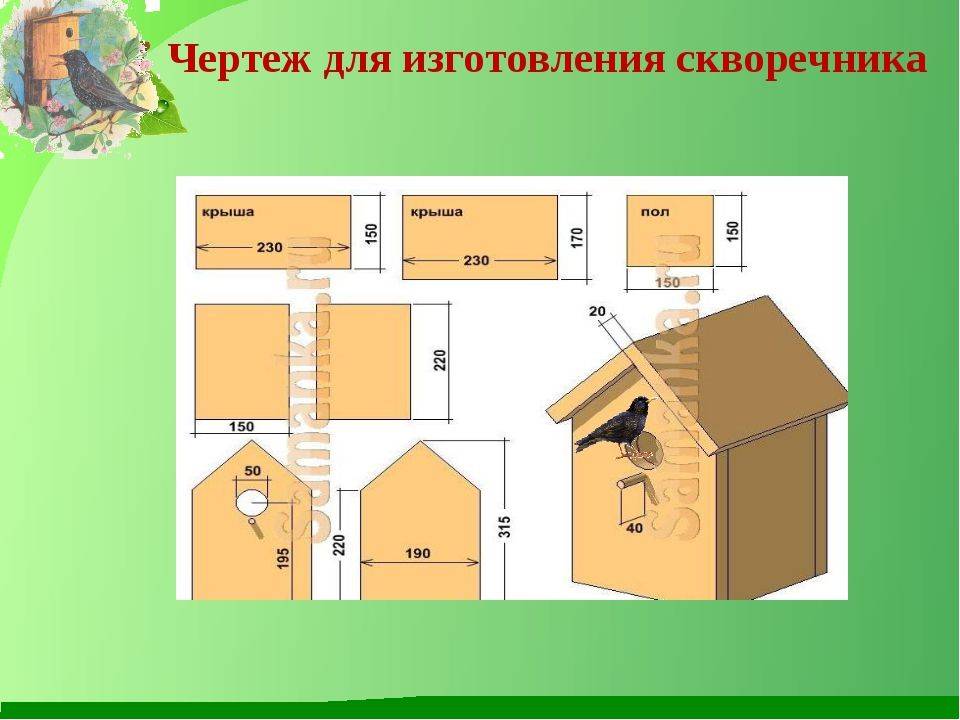 Скворечник своими руками - 116 фото и чертежей самодельных скворечников из дерева, досок, подручных материалов