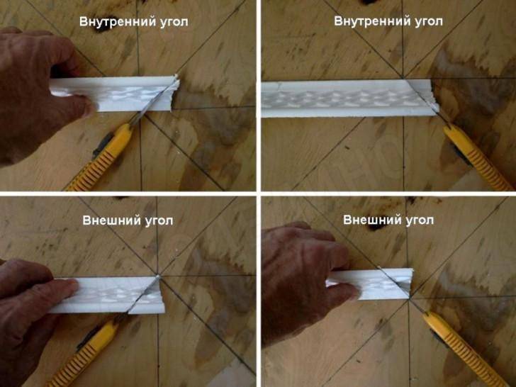 Как сделать угол на потолочном плинтусе - внутреннем и внешнем с фото и видео