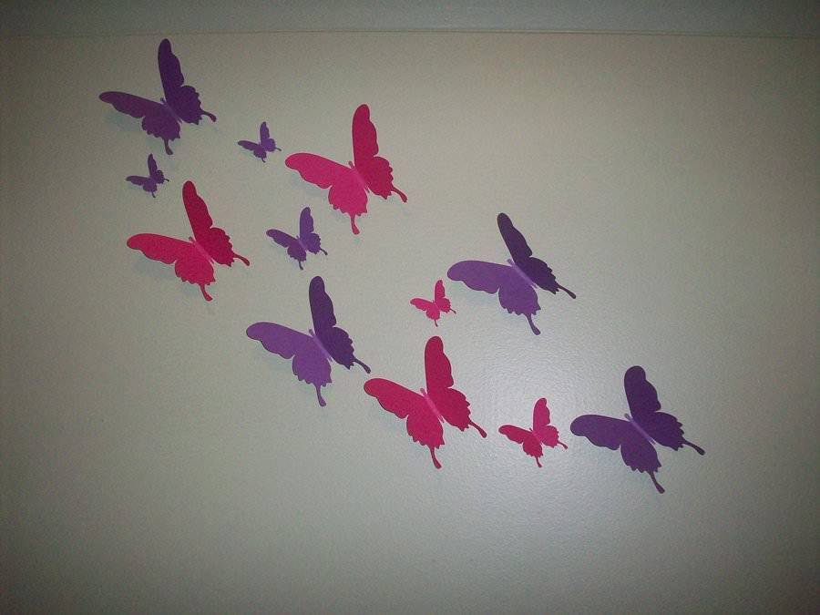 Бабочки на стену: декорирование при помощи трафаретов (95 фото)