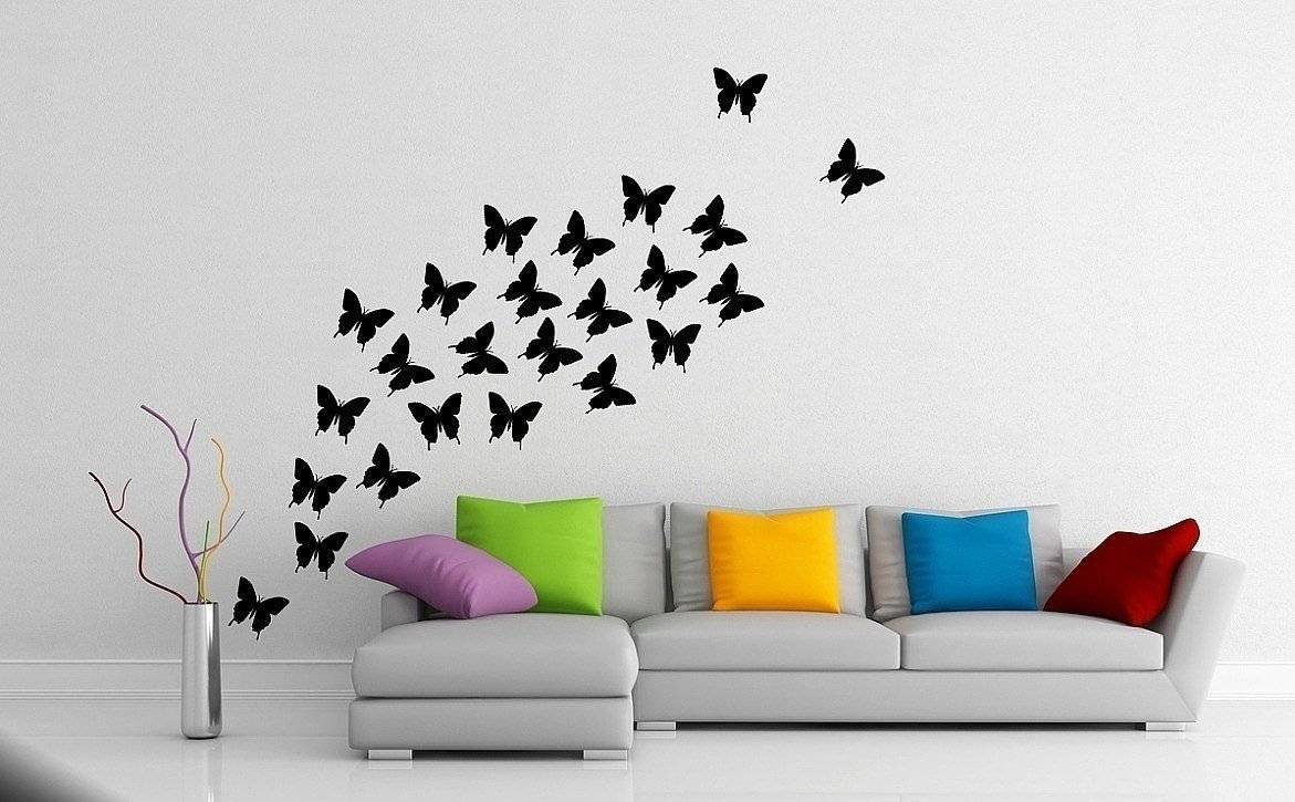 Бабочки на стене + фото, трафарет