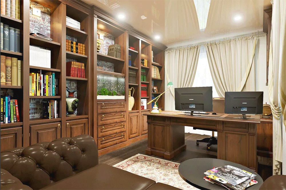 Дизайн стильного кабинета: планировка, варианты отделки, подбор мебели