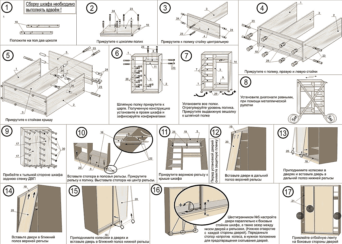 установка дверей в шкаф купе своими руками пошаговая инструкция