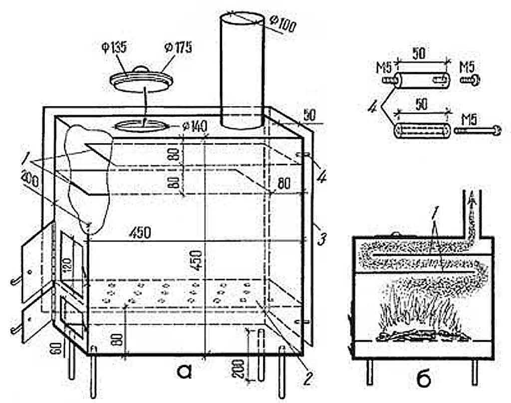 Печь для бани сварить своими руками из железа чертежи