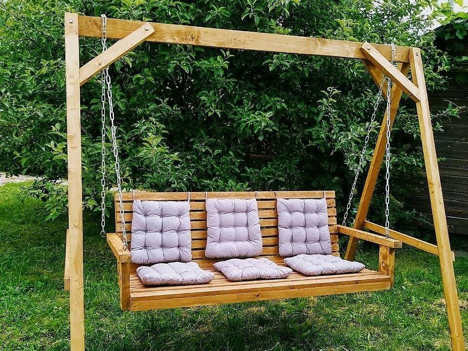 Качели для дачи ???? своими руками из дерева и металла: детские и уличные