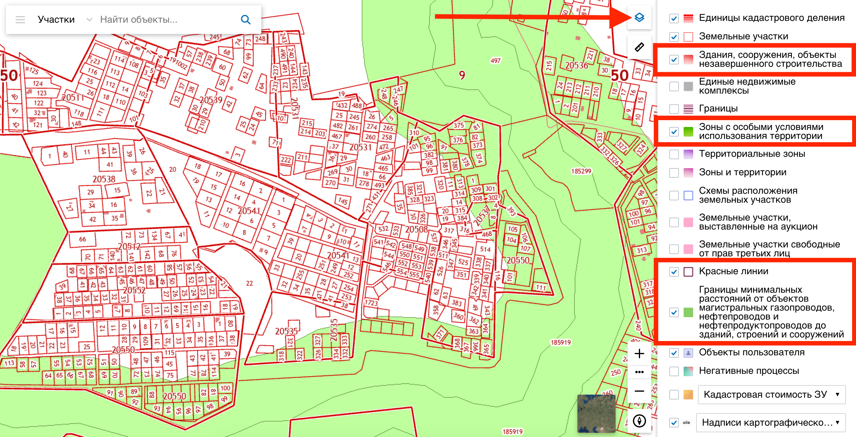 Кадастровая карта найти участок
