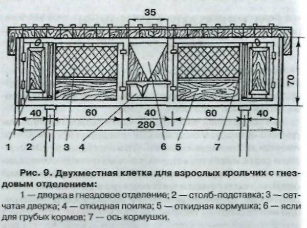 Схема клетки для кроликов