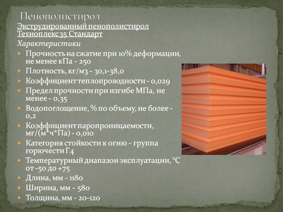 Свойства и характеристики пенопласта
