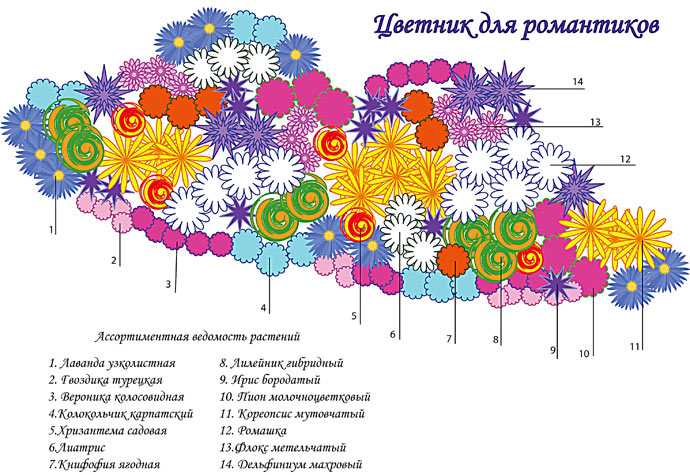 Готовые схемы клумб