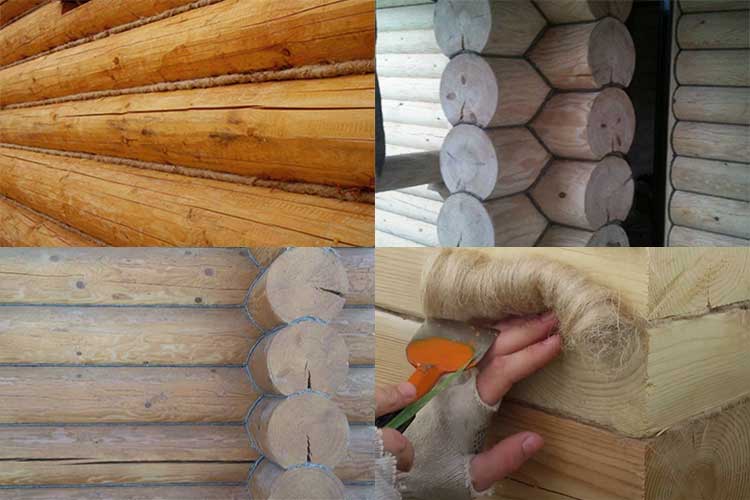 Конопатка сруба бани или дома из бревна: заделка швов джутом, мхом или паклей