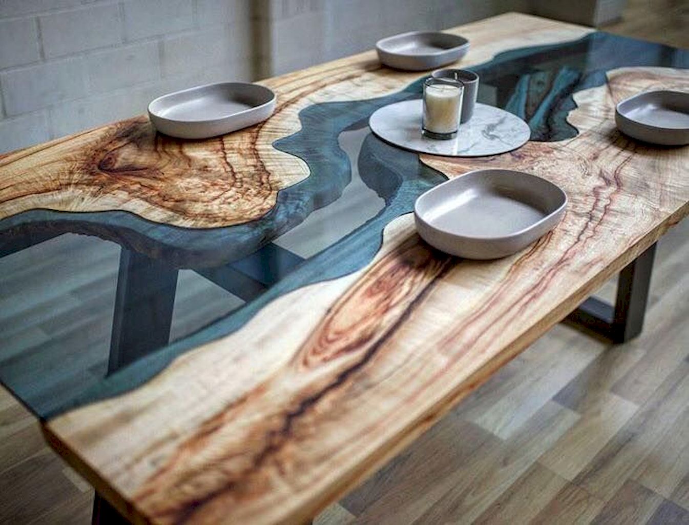 стол обеденный из слэба дерева