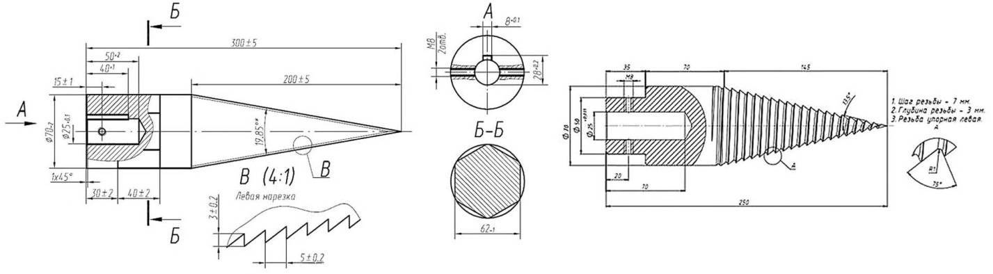 Как сделать конусный винтовой дровокол своими руками: чертежи электроколуна для колки дров